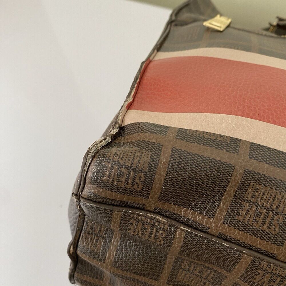 Steve Madden Blivia Logo Tote Bag Brown Large 14X12X6 - Picture 9 of 14